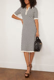 Sea Saige Gingham Knit Short Sleeve Midi Dress in Multi
