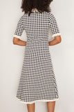 Sea Saige Gingham Knit Short Sleeve Midi Dress in Multi