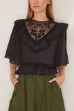 Sea Shanna Lace Capelet Top in Black