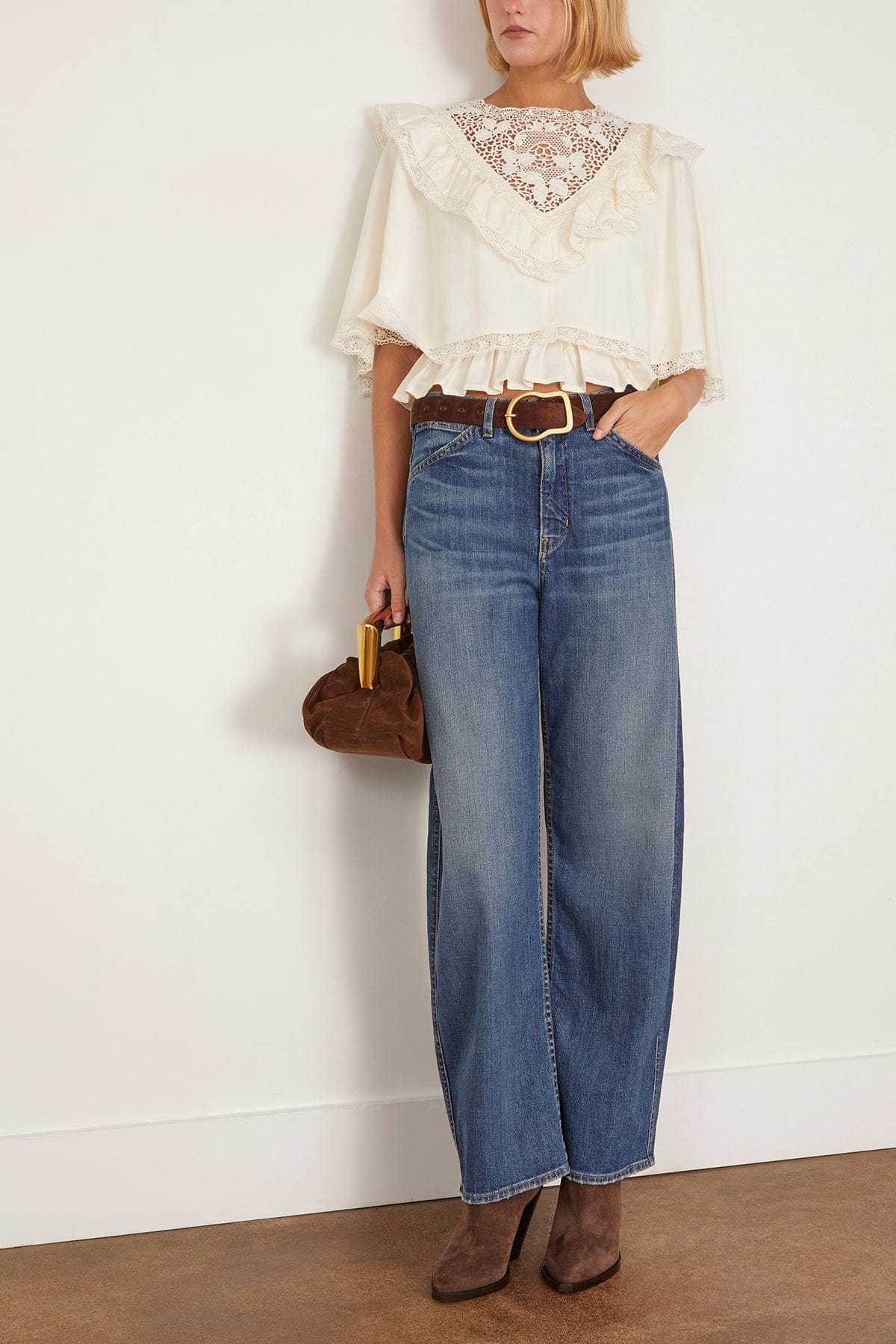 Sea Shanna Lace Capelet Top in Cream