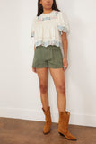 Sea Tops Vesna Embroidered Short Sleeve Top in White SEA Vesna Embroidered Short Sleeve Top in White