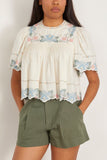 Sea Tops Vesna Embroidered Short Sleeve Top in White SEA Vesna Embroidered Short Sleeve Top in White