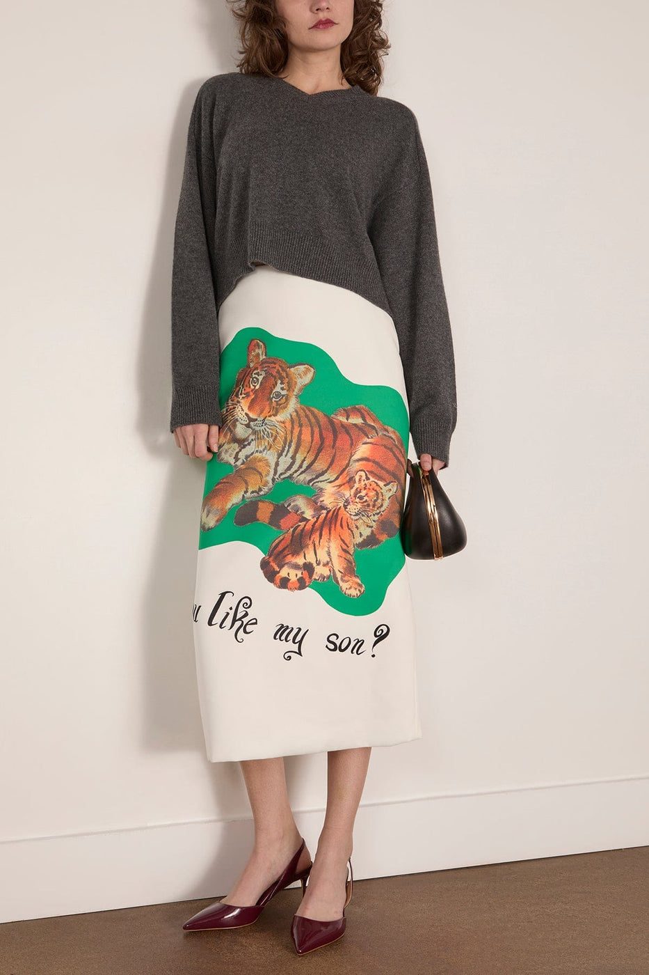 Brandon Maxwell The Mercer Pencil Skirt -Tiger Print
