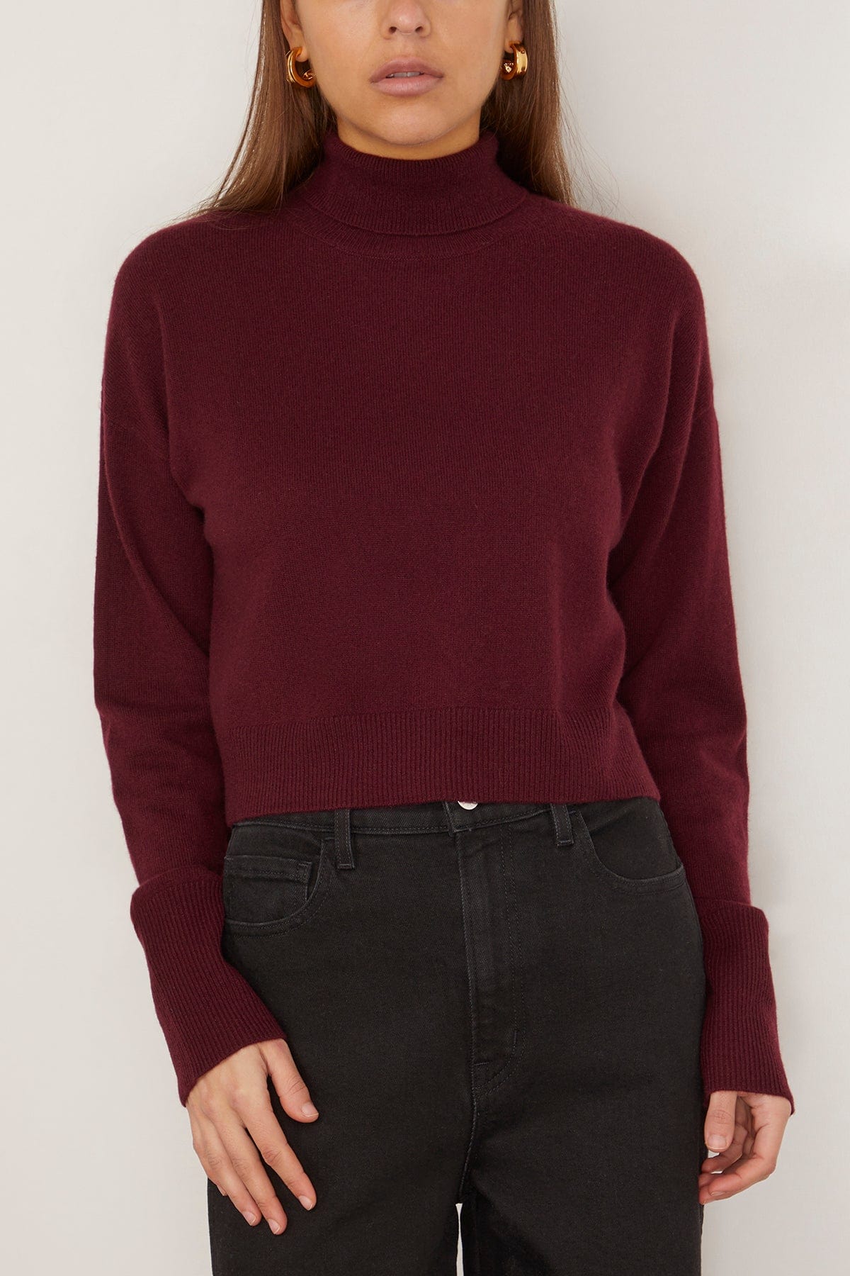 Sablyn Sweaters Sable Turtleneck Sweater in Bordeaux Sablyn Sable Turtleneck Sweater in Bordeaux