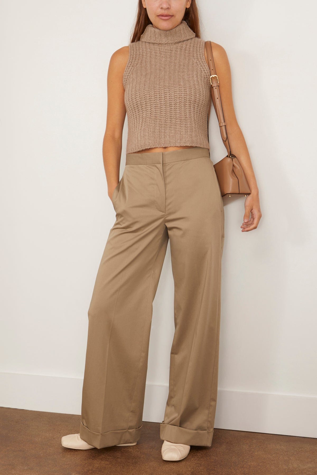 Sablyn Saige Cropped Turtleneck in Eco Gravel