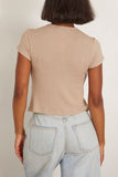 Sablyn Yael Cropped Crew Neck Baby Tee in Eco Gravel