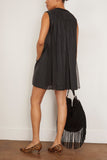Sacai Cotton Jersey Nylon Twill Dress in Black