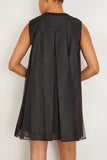 Sacai Cotton Jersey Nylon Twill Dress in Black