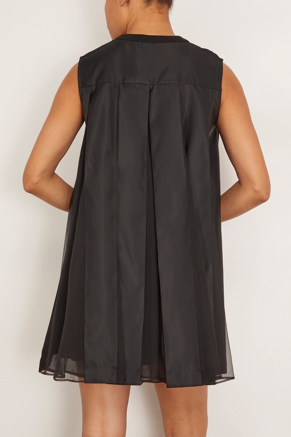 Sacai - Sacai Cotton Jersey Nylon Twill Dress in Black 4 / L - Hampden Clothing Sacai - Sacai Cotton Jersey Nylon Twill Dress in Black 4 / L - Hampden Clothing