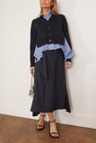 Sacai Sweaters Cotton Poplin x Knit Cardigan in Navy and Blue Stripe Sacai Cotton Poplin x Knit Cardigan in Navy and Blue Stripe