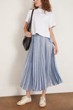 Sacai Denim x Cotton Jersey T-Shirt in Off White/Light Blue