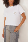 Sacai Emblem Cotton Jersey T-Shirt in White
