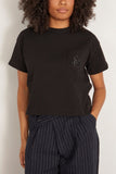 Sacai Tops Emblem Cotton Jersey T-Shirt in Black Sacai Emblem Cotton Jersey T-Shirt in Black