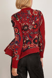 Sacai Floral Jacquard Knit Pullover in Bordeaux