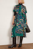 Sacai Floral Print Dress in Green