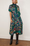 Sacai Floral Print Dress in Green