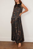 Sacai Floral Print Dress in Navy