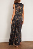 Sacai Floral Print Dress in Navy