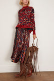 Sacai Floral Print Skirt in Bordeaux