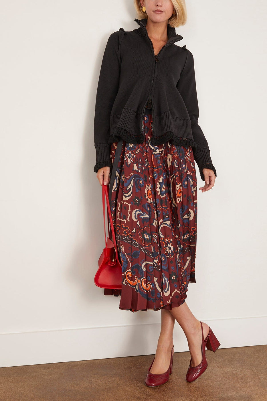 Sacai Knit Blouson in Black