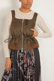 Sacai Nylon Twill Tank Top in Dark Khaki