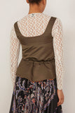 Sacai Nylon Twill Tank Top in Dark Khaki