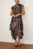 Sacai Paisley Print Dress in Black