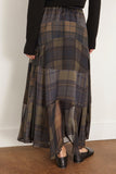 Sacai Skirts Plaid Print Skirt in Khaki x Navy Sacai Plaid Print Skirt in Khaki x Navy