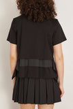 Sacai Poplin Cotton Jersey T-Shirt in Black