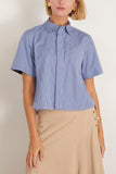 Sacai Poplin Shirt in Blue Stripe