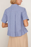 Sacai Poplin Shirt in Blue Stripe