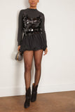 Sacai Sequin Embroidery Wool Knit Pullover in Gray/Black