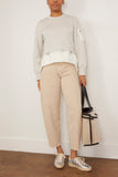 Sacai Sponge Sweat Nylon Twill Pullover in Ecru/Off White