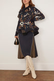 Sacai Suiting Mix Skirt in Navy/Dark Khaki