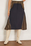 Sacai Suiting Mix Skirt in Navy/Dark Khaki