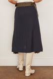 Sacai Suiting Mix Skirt in Navy/Dark Khaki