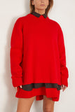 Sacai Suiting Wool Knit Dress in Red/Brown