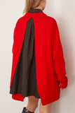 Sacai Suiting Wool Knit Dress in Red/Brown