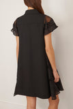 Sacai Casual Dresses Suiting x Satin Dress in Black Sacai Suiting x Satin Dress in Black