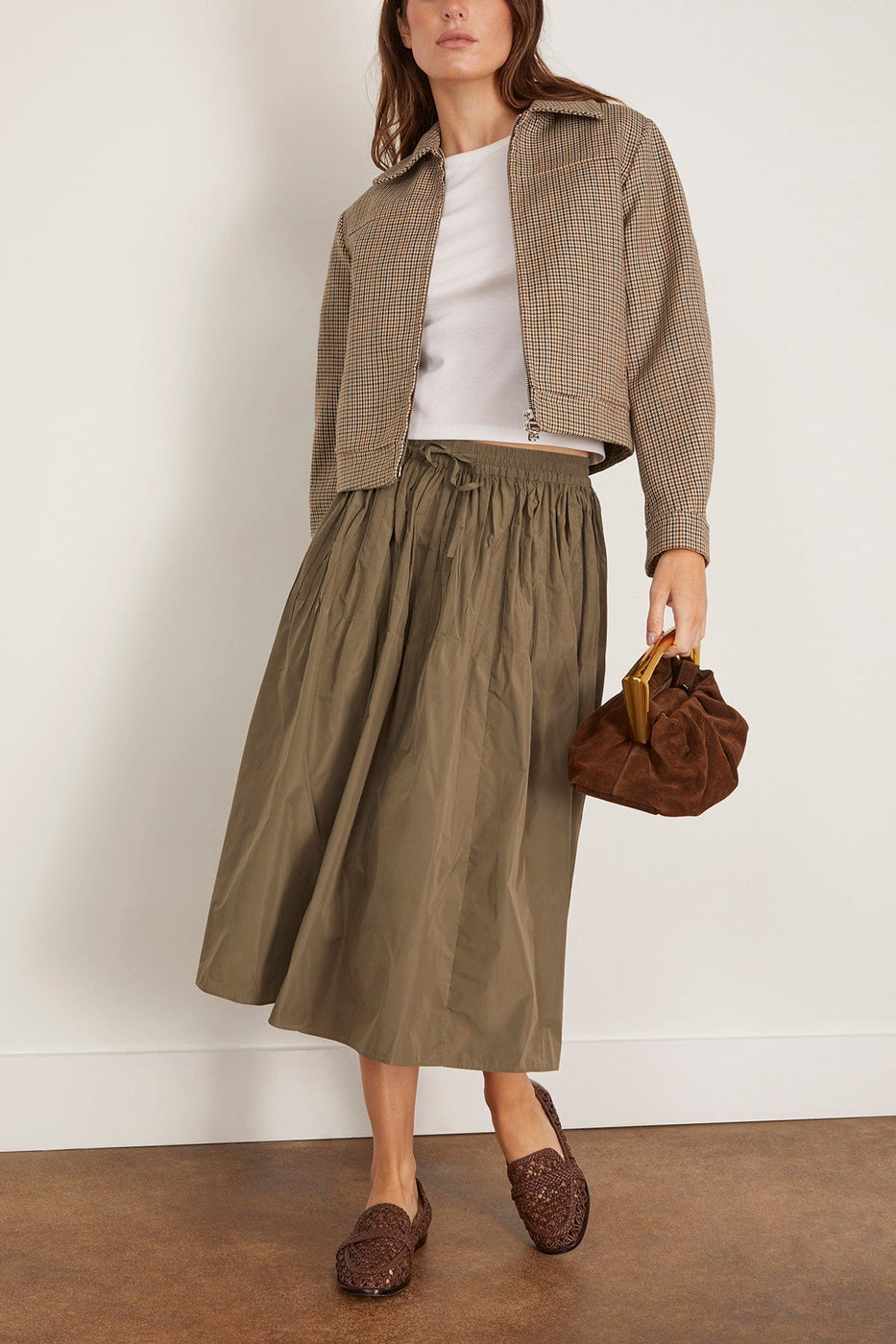 Saint Art Eva Midi Skirt in Olive
