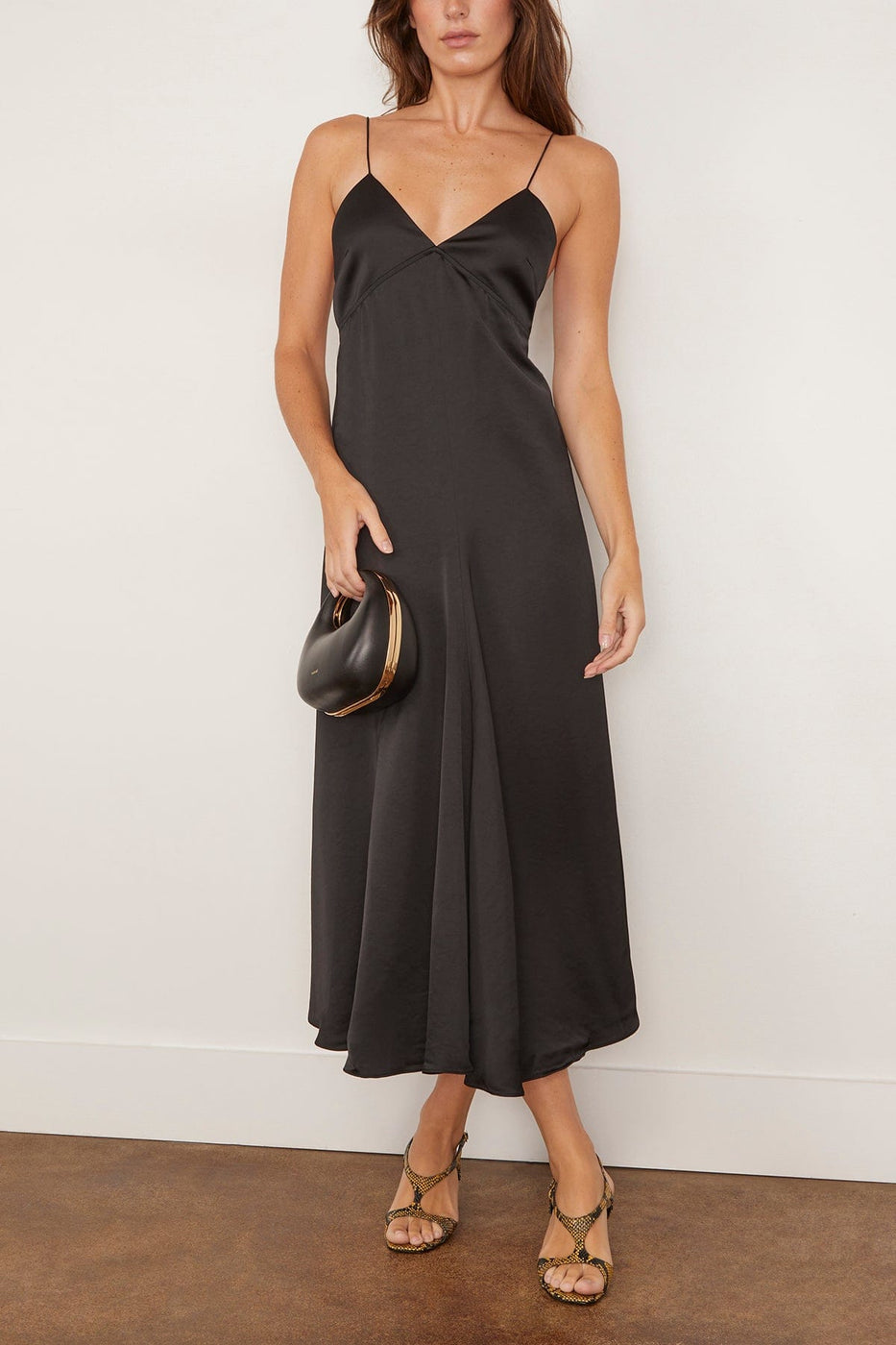 Saint Art Fallon Open Back Slip Dress in Black