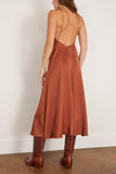 Saint Art Fallon Open Back Slip Dress in Rust