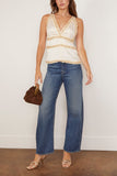 Saint Art Maisy Embellished Silk Top in Ivory