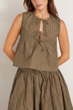 Saint Art Nina Tie Front Top in Olive