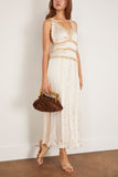 Saint Art Nola Embellished Silk Dress in Ivory