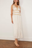 Saint Art Nola Embellished Silk Dress in Ivory