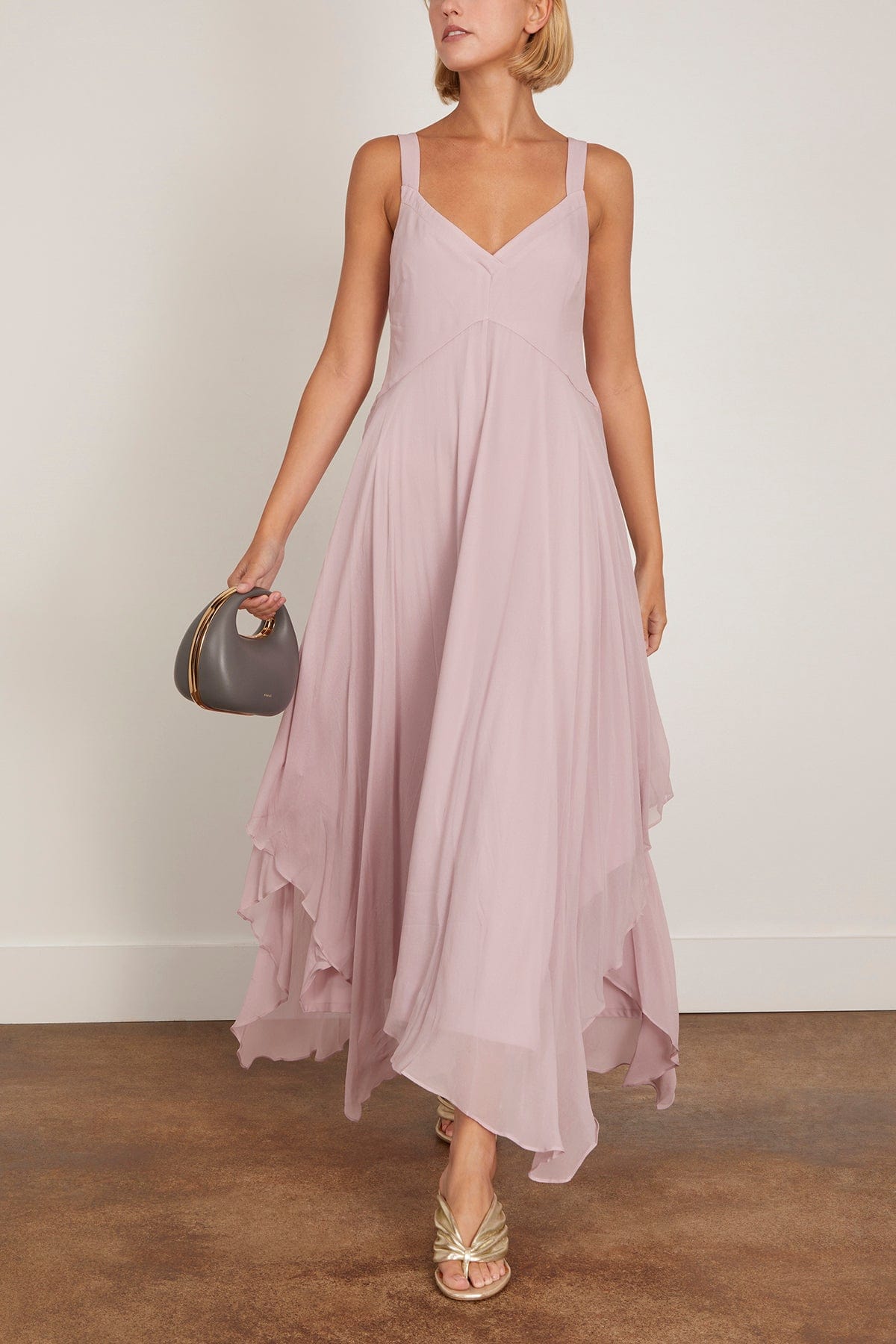 Riley Handkerchief Dress Dusty Pink / XS by Saint Art NY Riley Handkerchief Dress Dusty Pink / XS by Saint Art NY