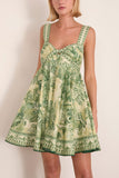Alemais Sara Mini Twist Sundress in Green