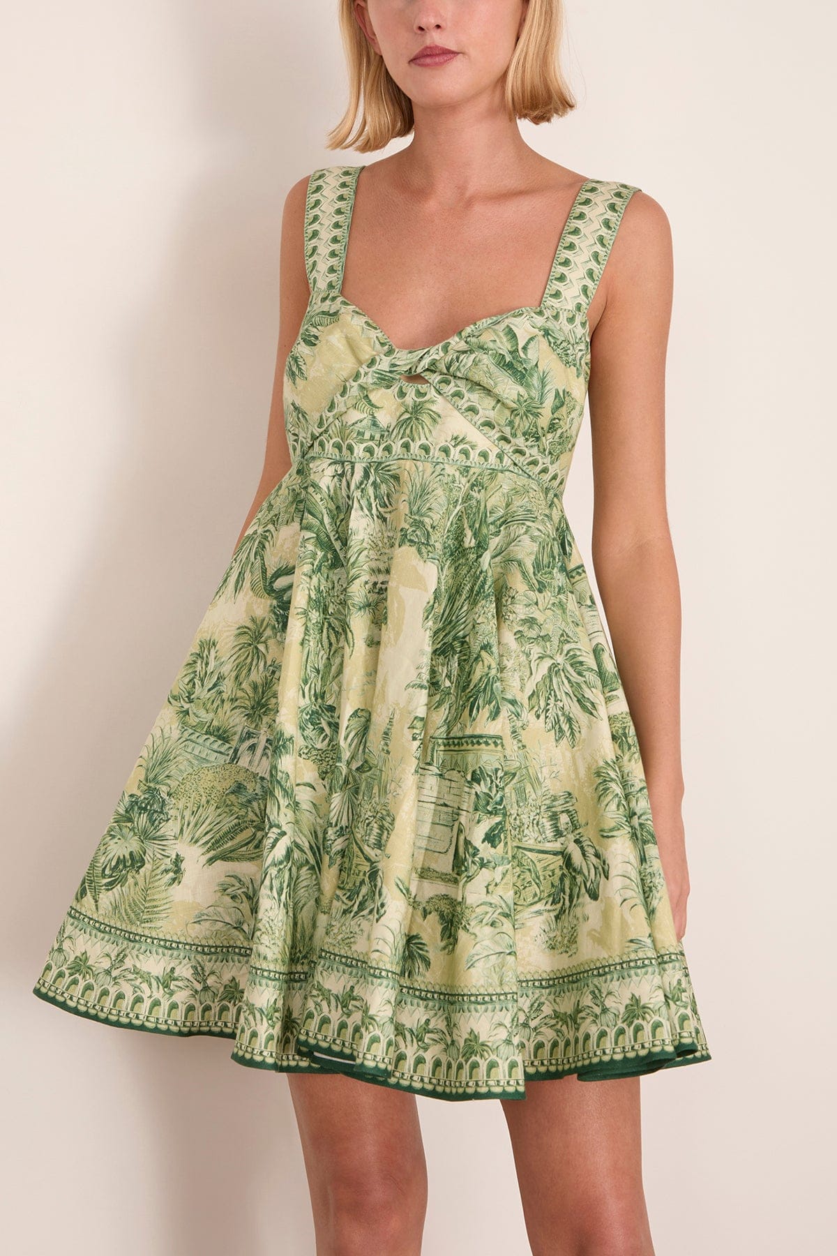 Alemais - Alemais Sara Mini Twist Sundress in Green 8 / 4 US - Hampden Clothing Alemais - Alemais Sara Mini Twist Sundress in Green 8 / 4 US - Hampden Clothing