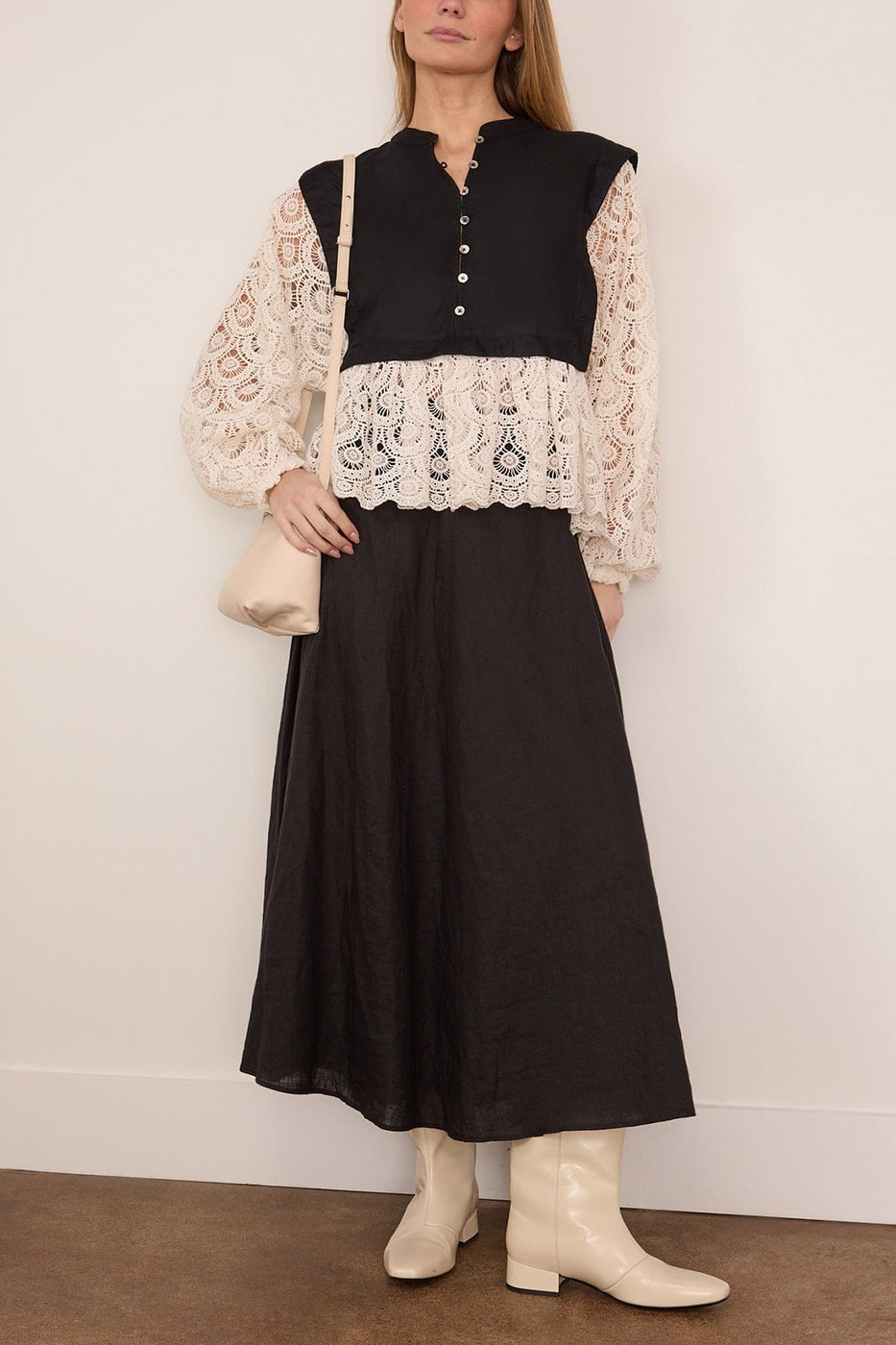 Sea Ellison Solid Long Sleeve Top in Black